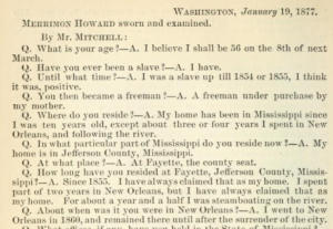Biographical info in testimony