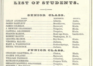 Tougaloo College class list, 1873