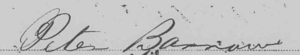 Signature of Peter Barrow