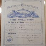 Teaching certificate signed by James Hill