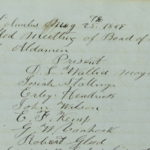 First mention of Robert Gleed in the Columbus Board of Aldermen minutes, May 25, 1869