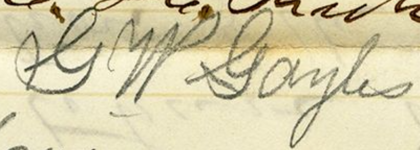 Signature of George Washington Gayles