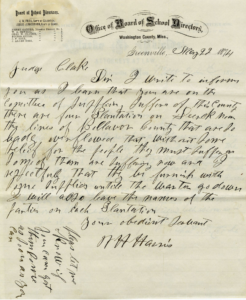 Request for flood relief, May 22, 1874
