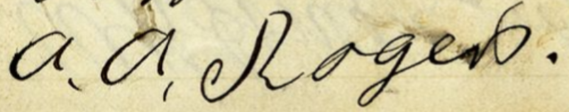 Signature of A. A. Rogers