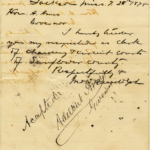 Letter of resignation, July 29, 1875