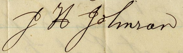 Signature of J. H. Johnson