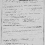 Marriage Certificate of George W. Huntley and Lizzie Beuford, 1877