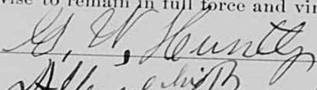 Signature of George W. Huntley