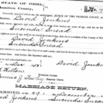 Marriage certificate, December 28, 1858