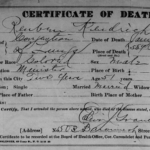 Death certificate for Reuben Kendrick, January 7, 1892