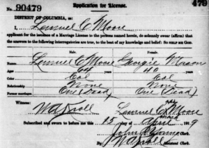 Marriage certificate, April 15, 1919