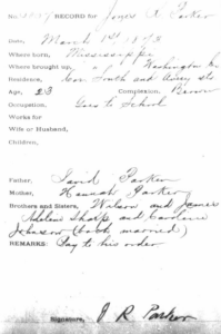 Freedman's Bank record, March 1, 1873