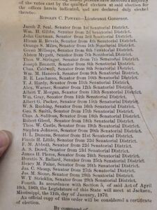 Mississippi districts and senators, 1870