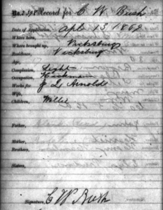 Freedman's Bank record, Apr 13, 1869