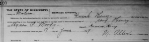 Marriage record, June 17, 1899