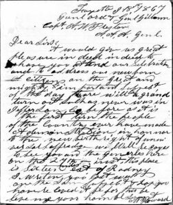 Freedmen's Bureau letter, July 16, 1867