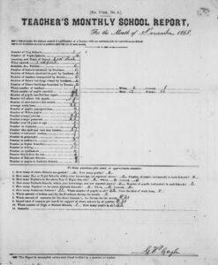 School report, November 1868